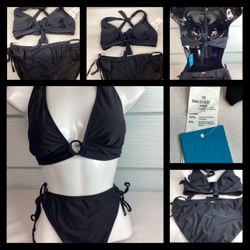 Black Halter Bikini Set.46 - Picture 3 of 7